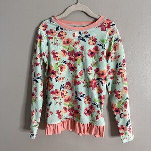 Ruffle Butts Girls Size 6 Long Sleeve Sun Shirt Rash Guard Swim Top Floral
